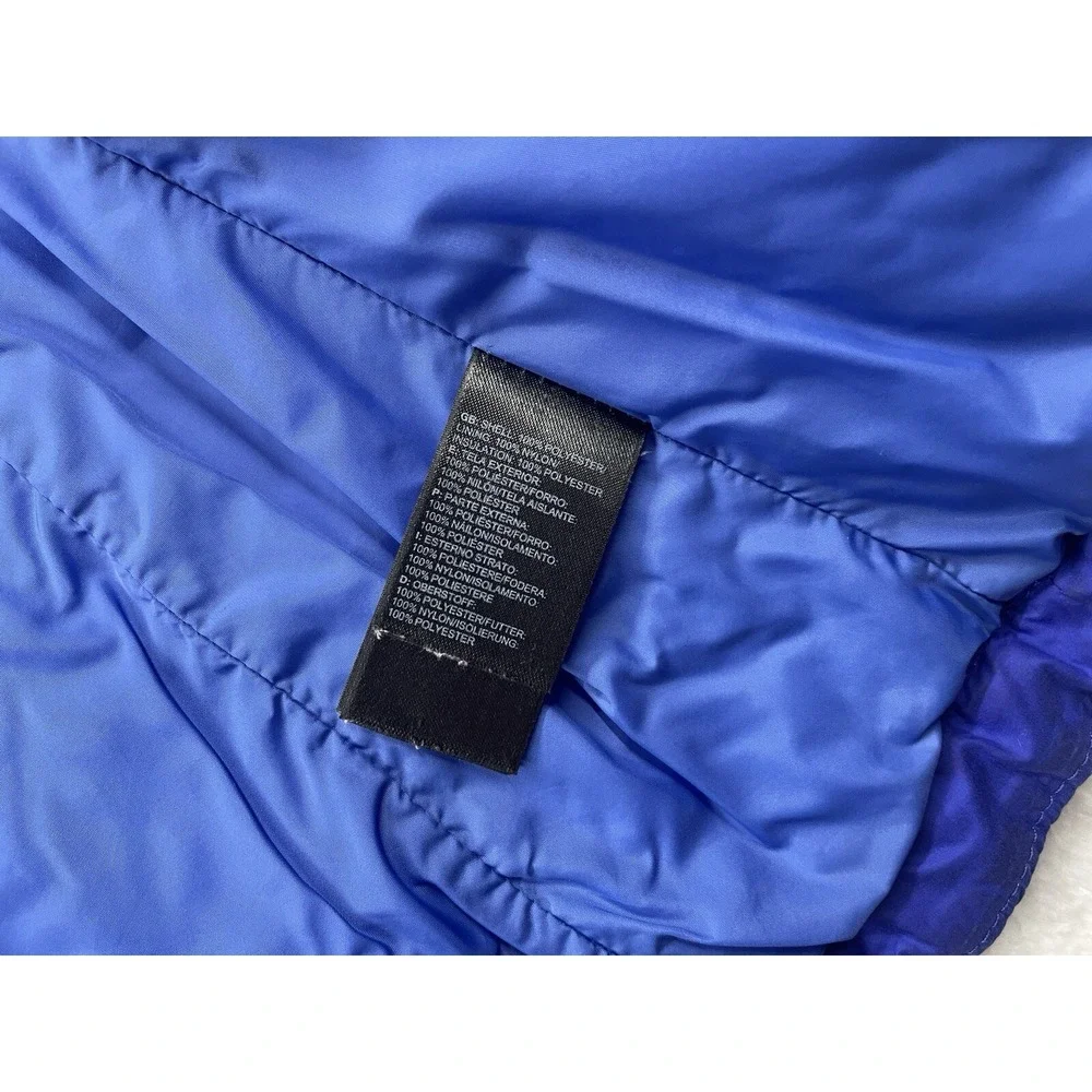 The North Face Thermoball Puffer Jacket Womens‎ Small Blue Lime Green Full Zip